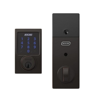 Grade 1 Touchscreen Deadbolt Lock, Connect Series, Century Trim, Antique Bronze Finish
